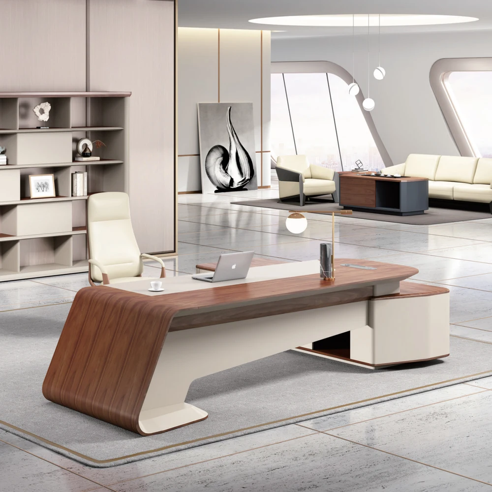 ❀zz High Quality Modern Wooden L Shape Corner Manager Ceo Boss Commercial Furniture Executive Office Desk^