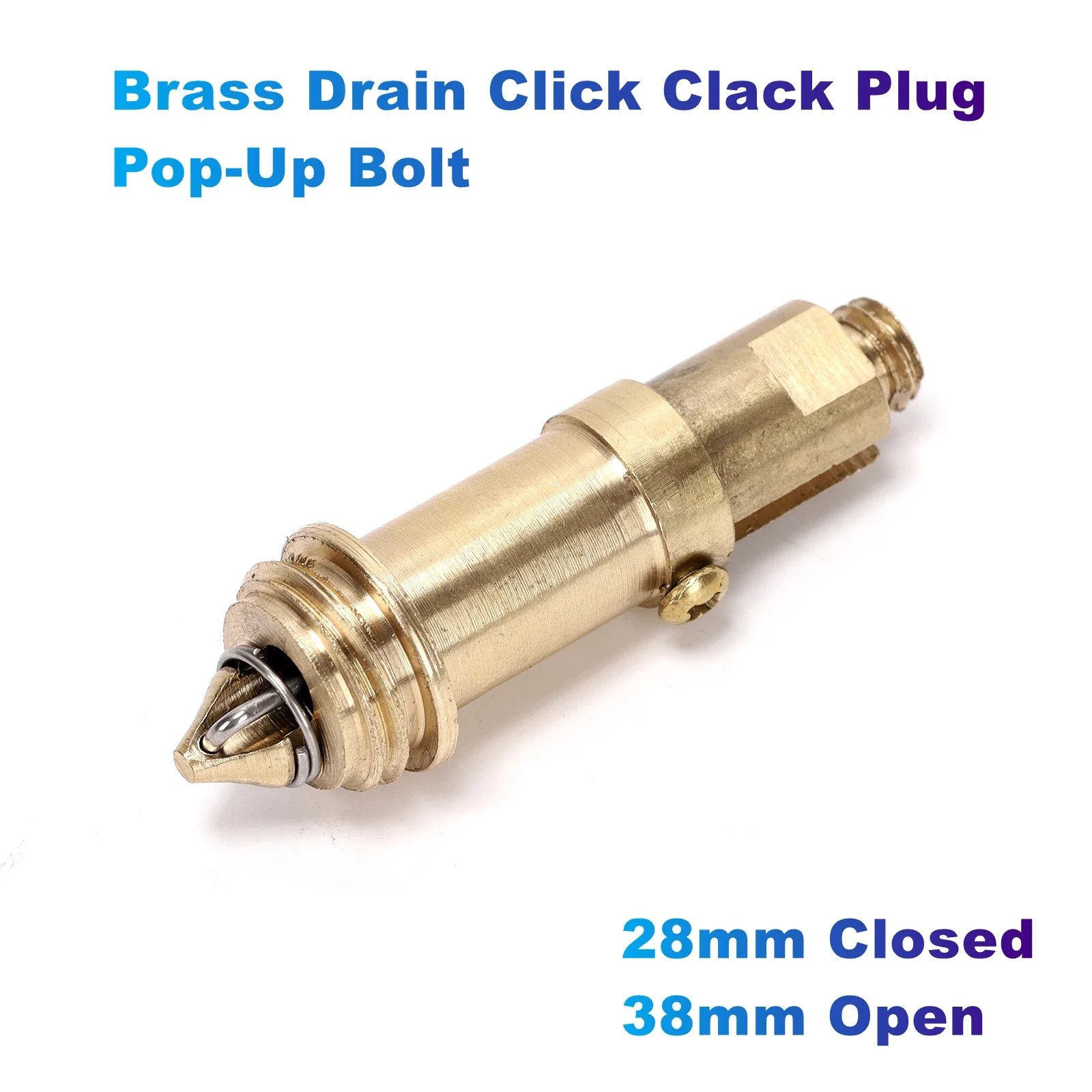 Drain Click Clack Plug Pop-Up Bolt Brass (28mm Closed/38mm Open) for Sink, Basin, Bathroom Drain Plug Replacement Parts