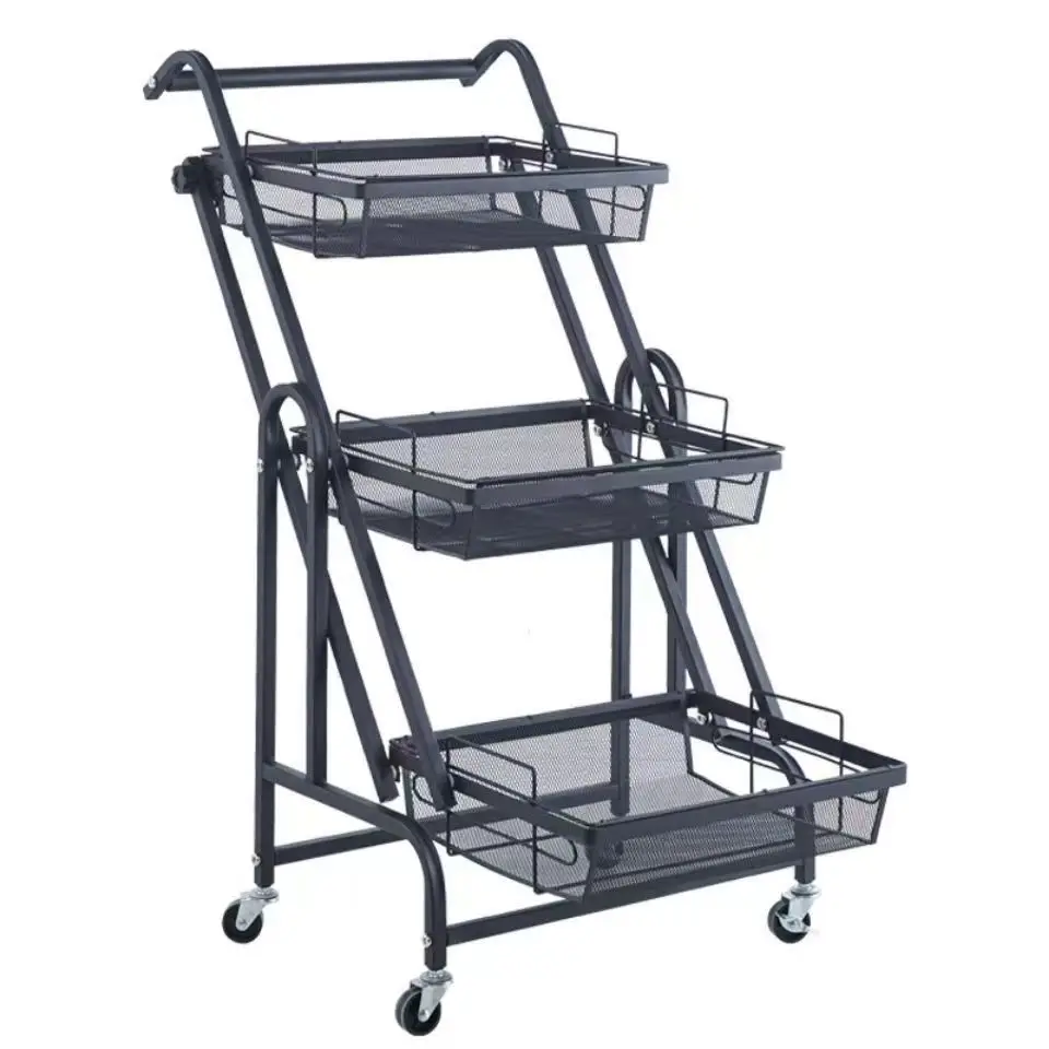 

Kitchen Vegetable Basket Rack Household Floor Multi-layer Crevice Vegetable Storage Basket Fruit Vegetable Drain Basket Trolley