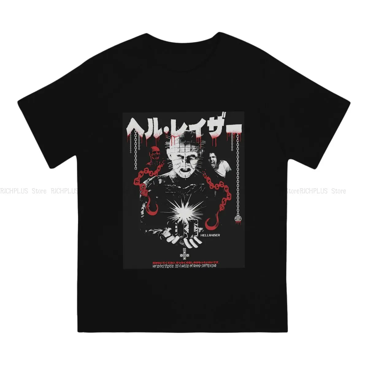 No Tears Please TShirt For Male HelHellraiser Horror Movie Clothing Fashion Polyester T Shirt Soft