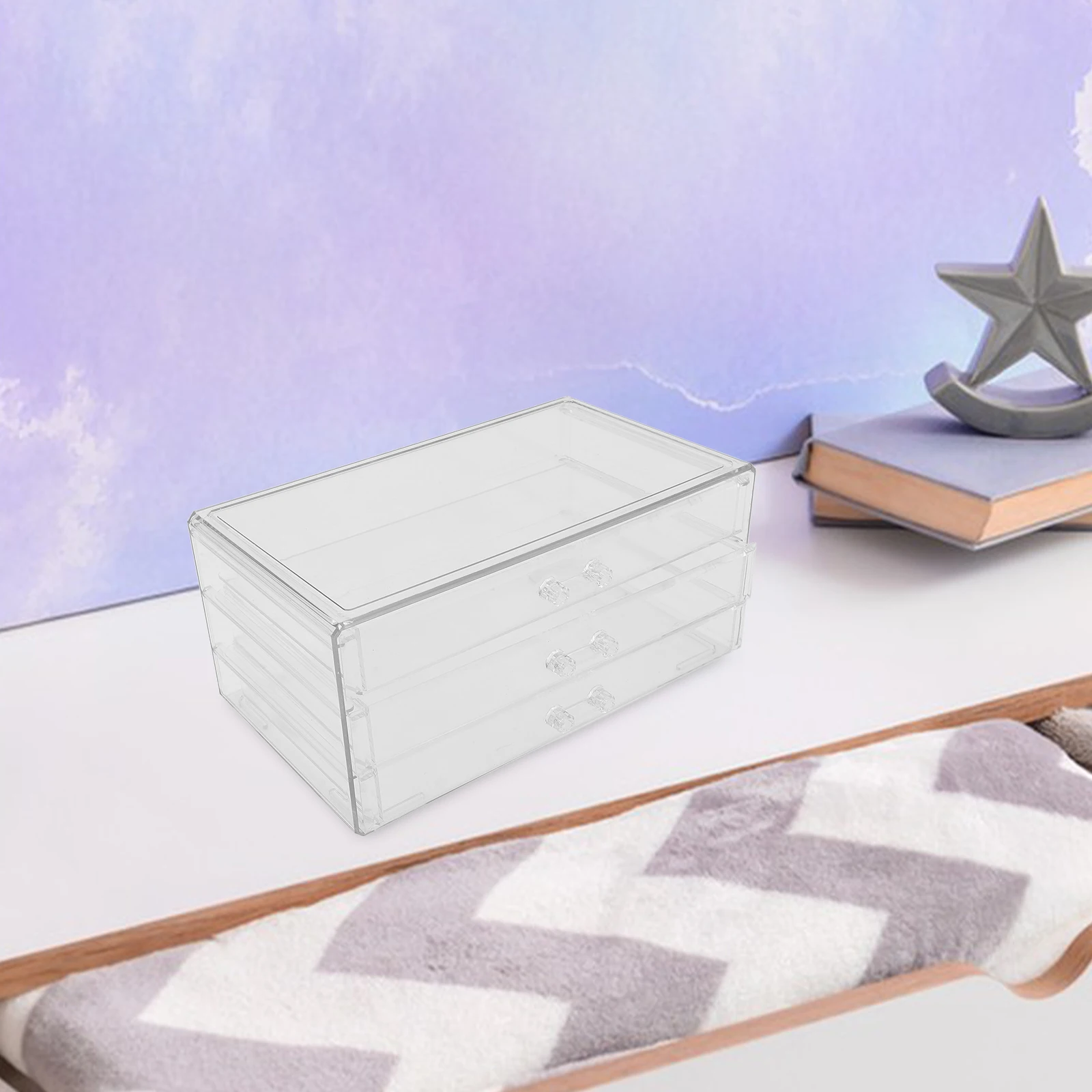 

Multi Layer Drawer Stationery Storage Box Desk Organizer Makeup Holder Cosmetics Vanity Skin Care Product Clear Office Study