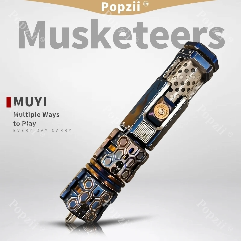 Muyi mosquetões edc mão esculpida catraca snap moeda ponta do dedo giroscópio hardcore brinquedos de descompressão múltiplas maneiras para jogar