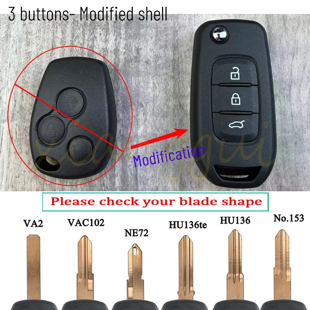 Upgrade Car Key Shell Housing for Renault Logan Sandero Fluence Vivaro Master Traffic Duster Modus Clio 3 Twingo DACIA Kangoo view 4
