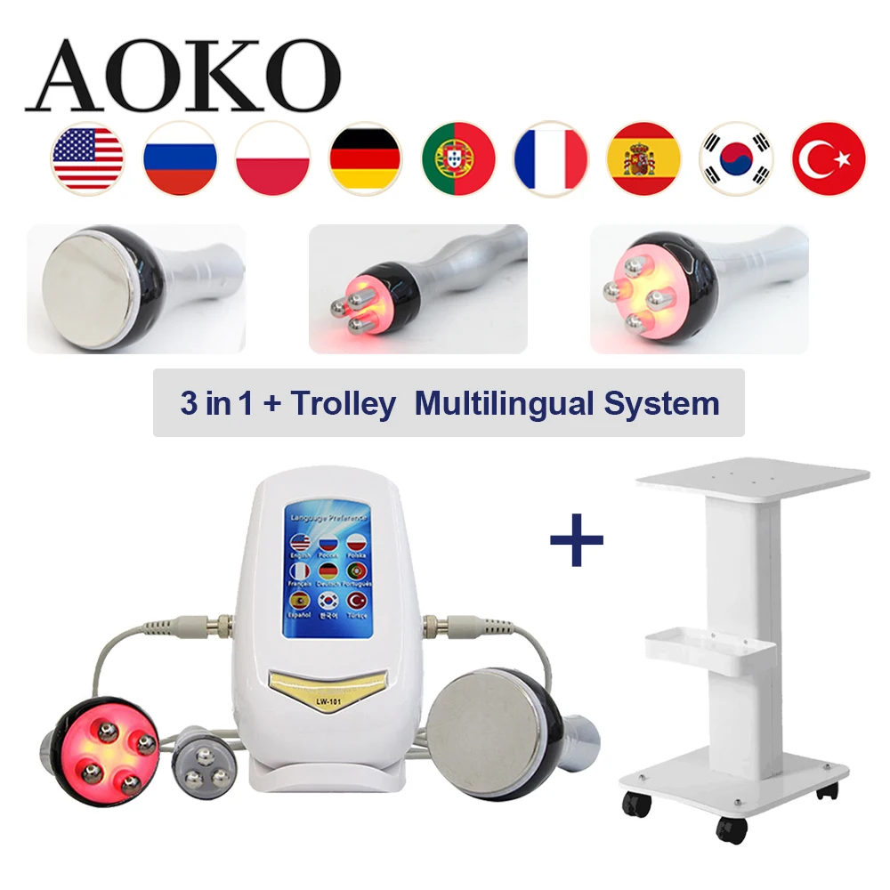 AOKO 40K  Cavitation  Multipolar  Body Slimming Massag Machine Skin Lifting Tighten Anti-wrin Beauty Device Fat Burning Device