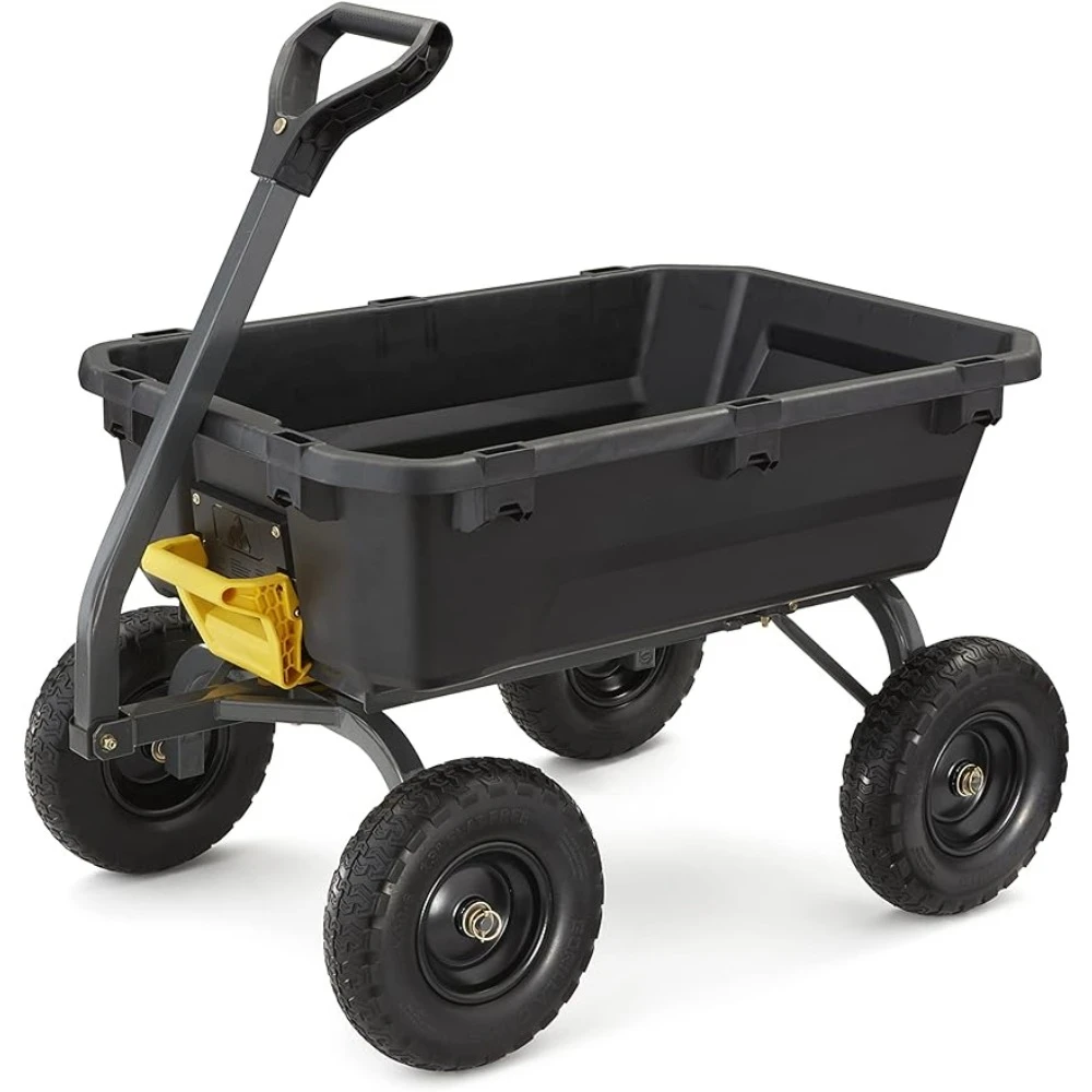 

Camping Wagon 7 Cu Ft Camping Trolley Cart 7GCG-NF Heavy-Duty Poly Dump Cart With No-Flat Tires 1200 Lb Capacity Garden Supplies