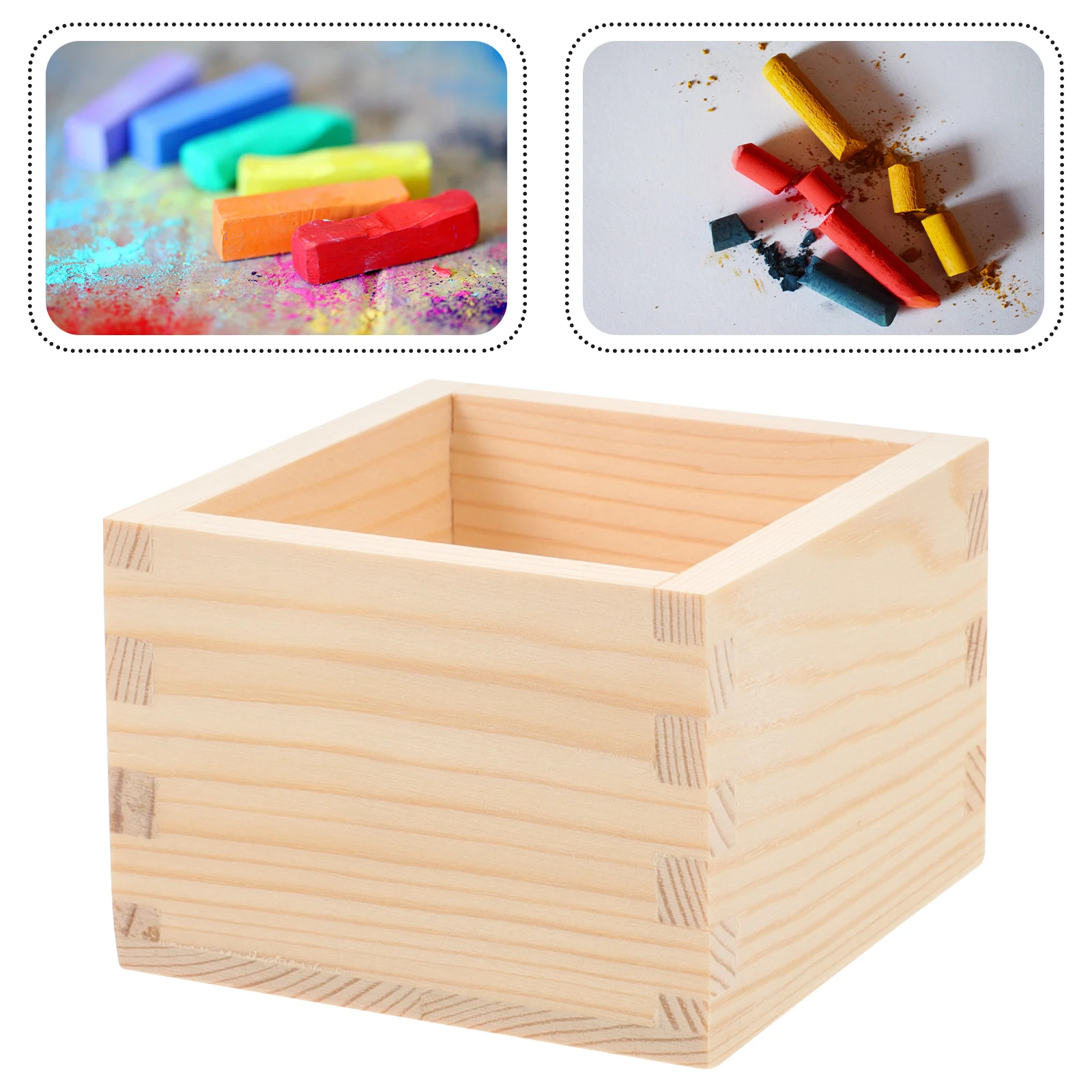 

Wooden Chalk Holder Desk Organizer Storage Pot For Classroom Office Pencil Makeup Marker Case Charcoal Pencils Container