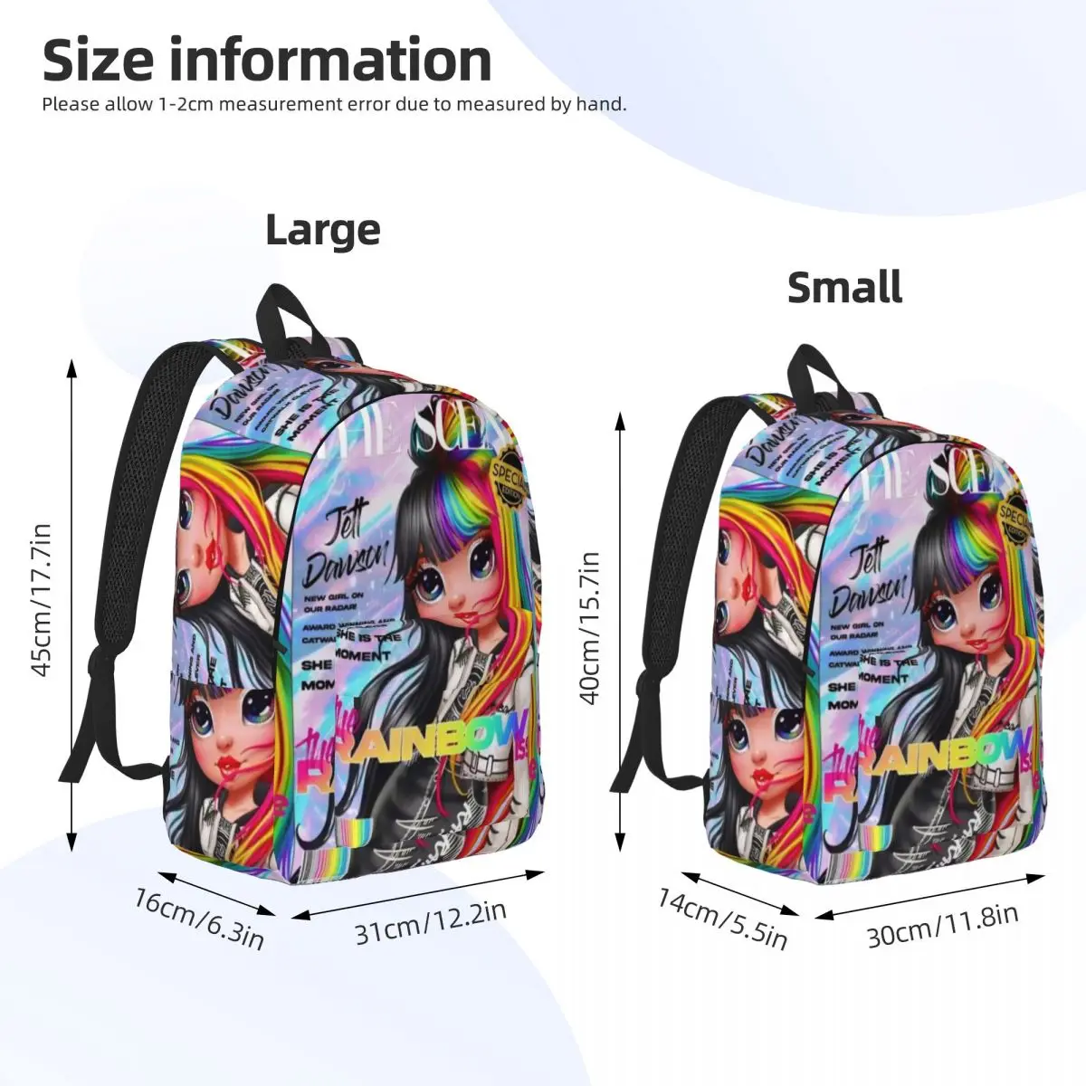 قوس قزح عالية جيت داوسون المشهد للمراهقين طالب مدرسة Bookbag Daypack الابتدائية عالية كلية المشي لمسافات طويلة