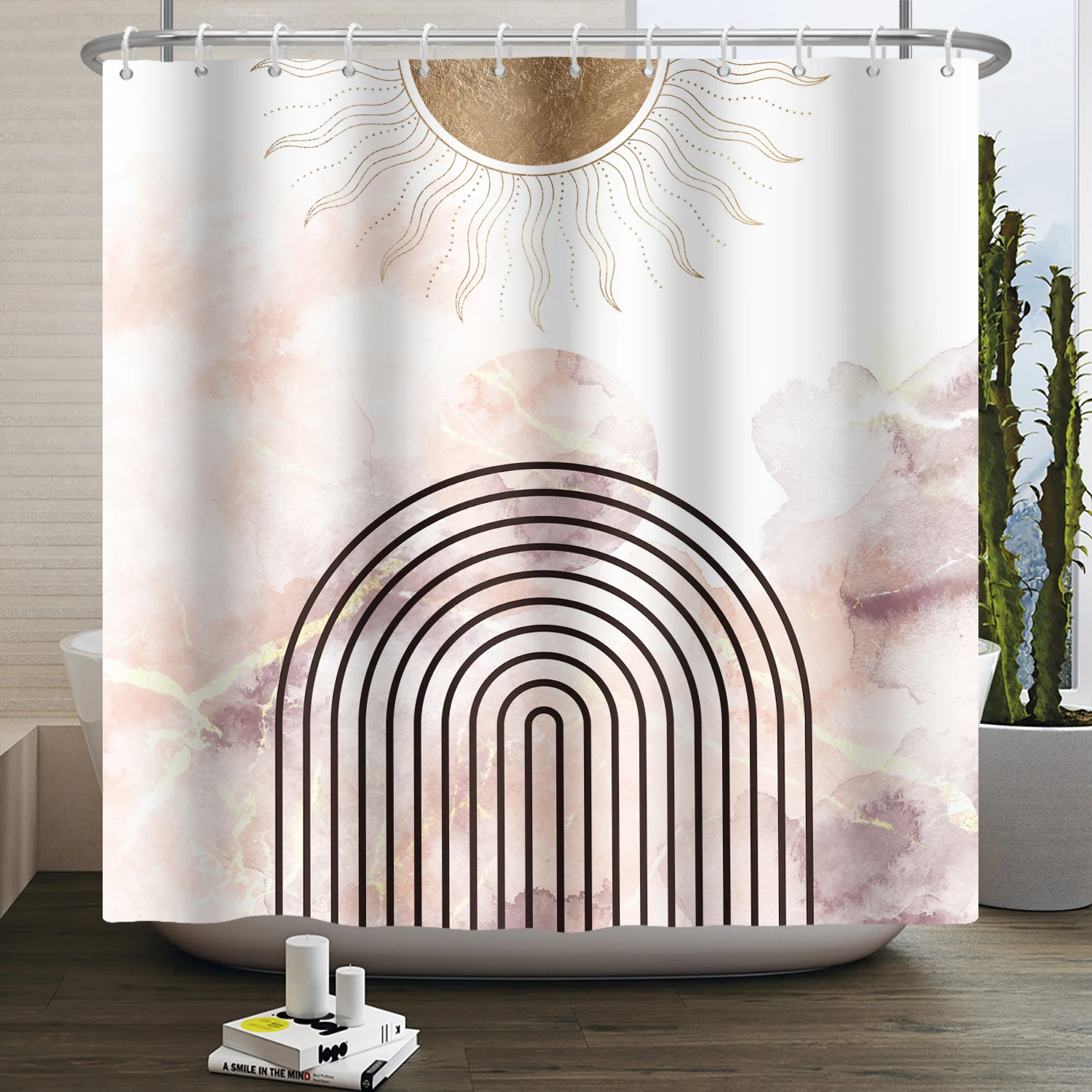 Nordic Wind Shower Curtain Abstract Aesthetic Bohemian Modern Mid Century Bathroom Curtain Waterproof for Hotel Bathtub 180x240