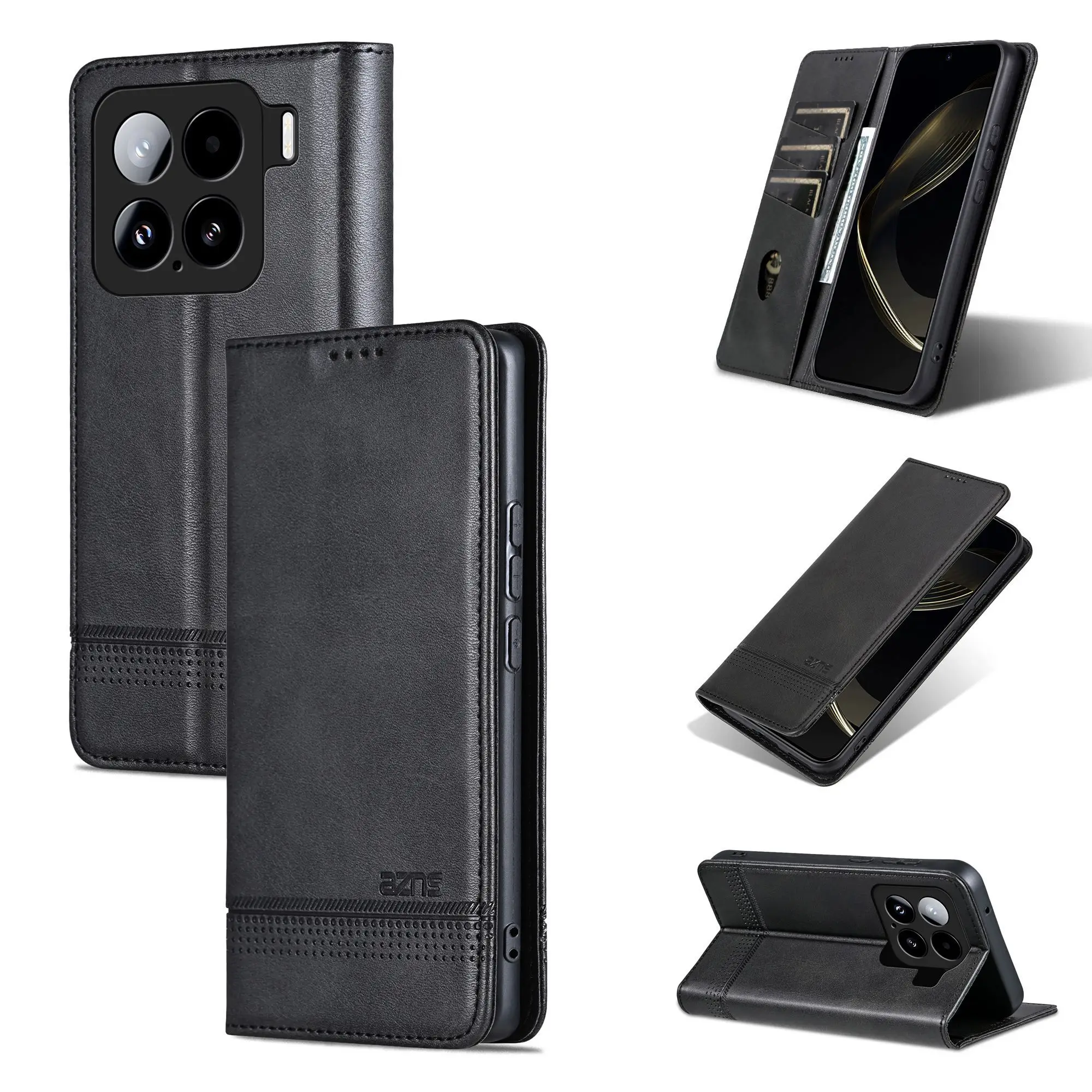 حافظة لهاتف Xiaomi Mi 15T Pro فاخرة من جلد البولي يوريثان محفظة بطاقات واقية الغطاء الخلفي لهاتف Xiaomi Mi 15 14T Pro