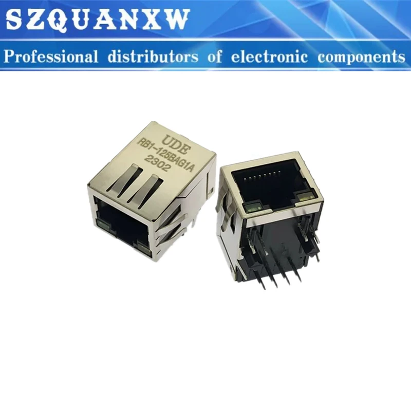 

10PCS/ RB1-125BAK1A New Imported Ethernet Gigabit Network Interface Socket RJ45 with Lamp Connector