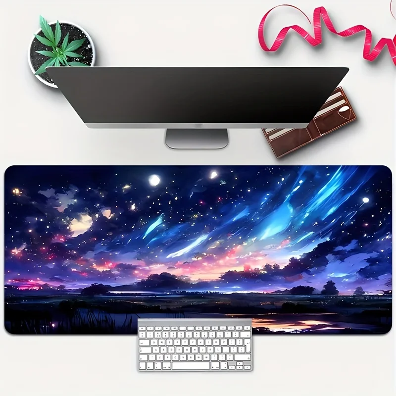 

Meteor Scenery Blue Mouse Pad Large Rubber Anti-slip PC Desk Accessories Mousepad for Offices and Gamer Keyboard Mats Decor Mat