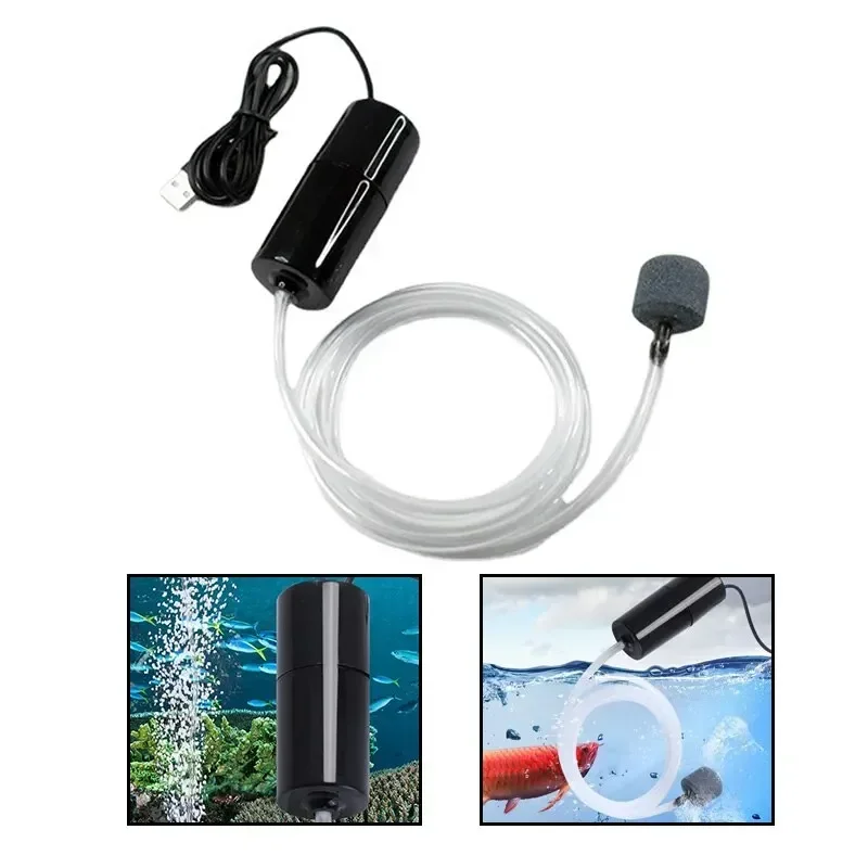 1W Silent Oxygen Concentrator Small Oxygen Pump Portable Mini USB Rechargeable Fish Tank Oxygen Pump Fish Aquarium Accessories