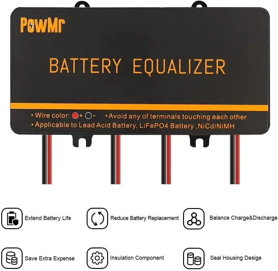 PowMr Battery Balancer 24V 48V Solar System Battery Balancer Lead Battery Equalizer Series Solar Cell Voltage Battery Protection