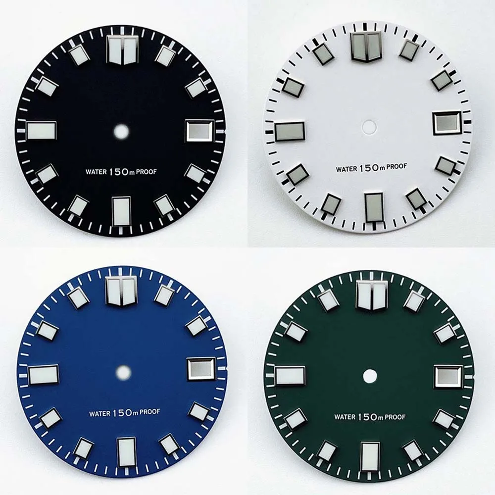 

28.5mm Green Luminous Watch Dial for NH35/4R35 Movement Mechanical Watch Accessory Green/Blue/White/Black Watch Face