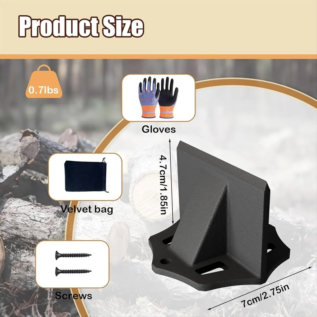 lillili Wood Splitter,Portable Kindling Log Splitting Tool with Wedge, Manual Log Splitter Firewood Cutter L view 3