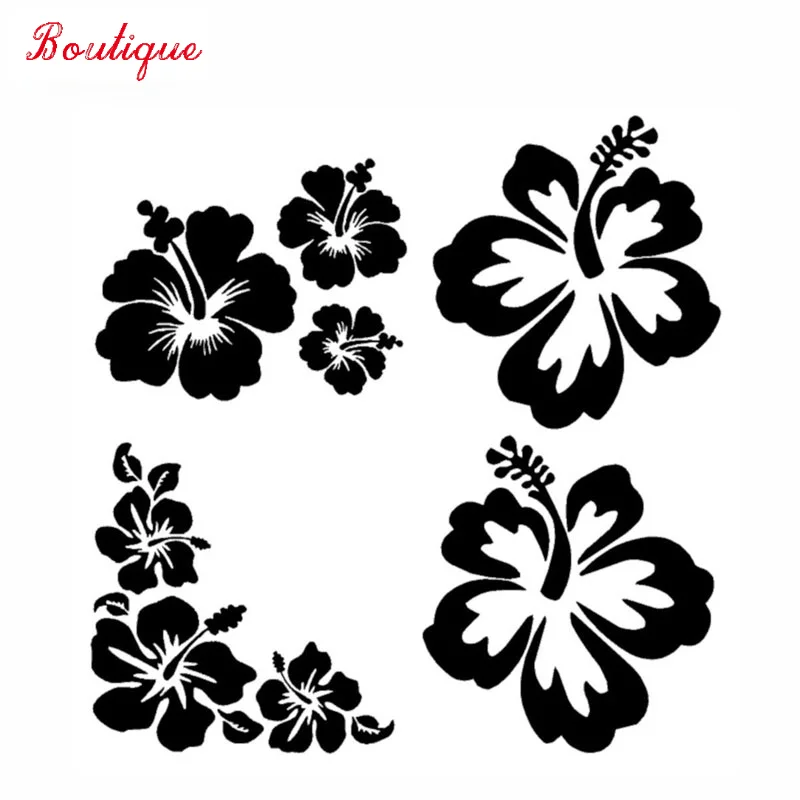 

3.5 "- 3.5" Hawaiian Hibiscus fun waterproof cover scratch Vinyl Sticker Car Sticker window PVC