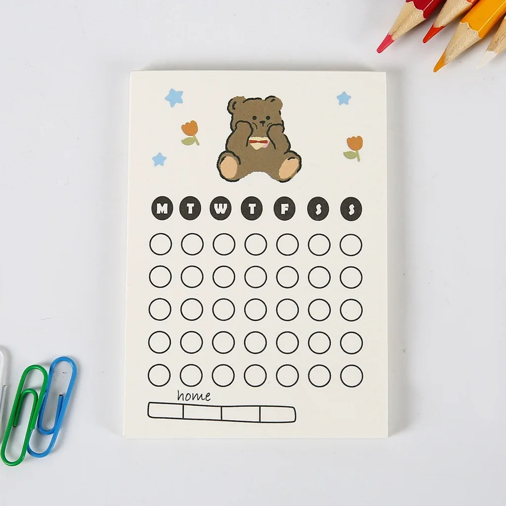 50 Sheets/book, Notepad Book Small Portable, Cute Bear Notepad Book ,Note Sticker Message Book,Sticky Note Paper Stationery