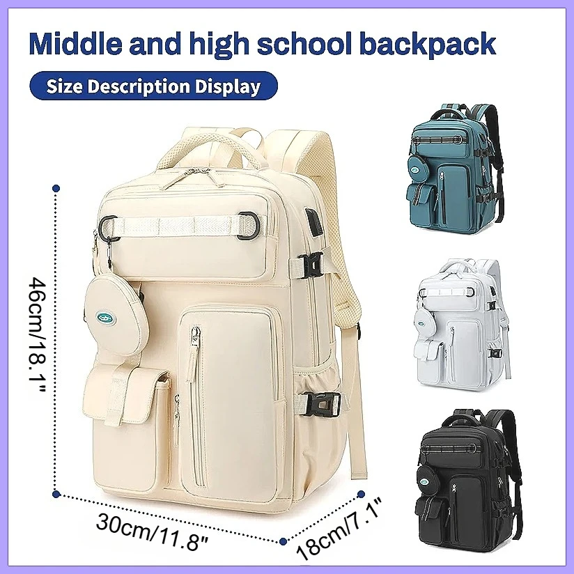 

Рюкзак для путешествий для женщин и мужчин, водонепроницаемая походная сумка для ноутбука с USB-портом, вместительная дорожная сумка для выходных 40 л