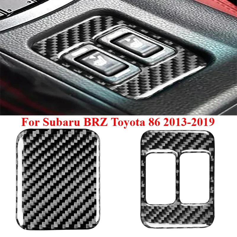 

2PCS Car Interior Heated Seat Button Sticker Carbon Fibre Interior Modification for Subaru BRZ Toyota 86 2013-2019