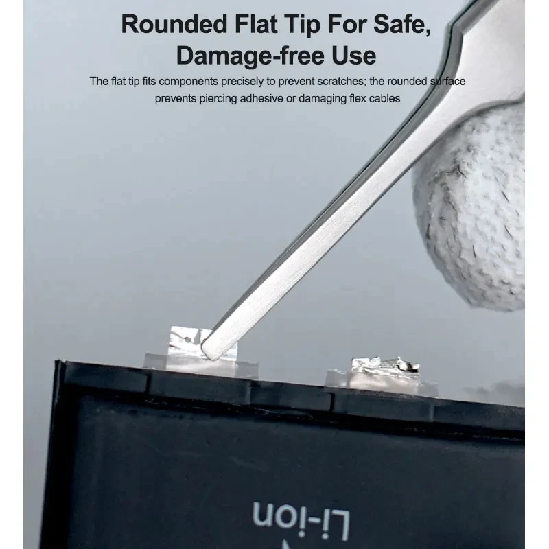 Прецизионные пинцеты с плоским кончиком RELIFE T2, немагнитные для ремонта телефонных и микросхем, инструмент для обслуживания ручной работы