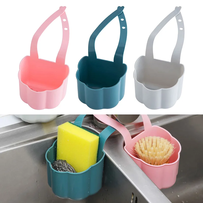 Kitchen Sink Drain Rack Soap Sponge Holder Hanging Storage Basket for Bathroom Adjustable Faucet Holder Kitchen Accessories