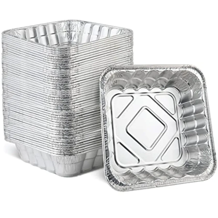 

Disposable 10'' X 10'' X 3'' Inch Square Aluminum Tin Foil Baking Pans Bakeware Cookware Perfect for Baking Cakes Breads Browni