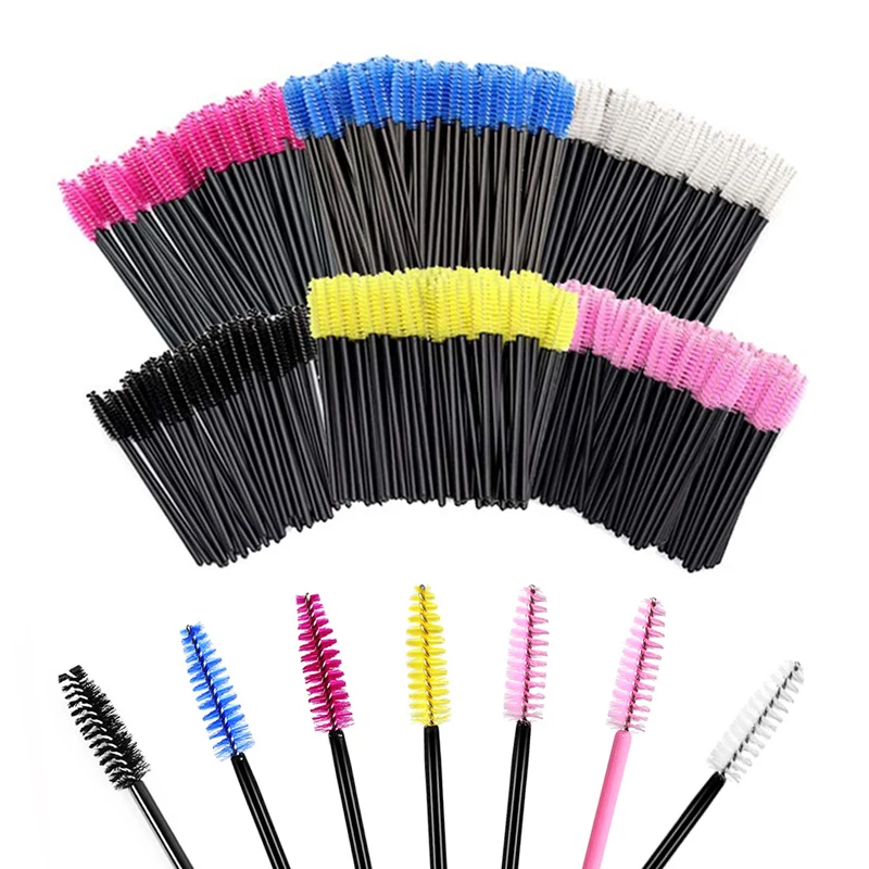 Estensione delle ciglia Pennello per sopracciglia usa e getta Mascara Bacchetta Applicatore Spooler Ciglia Pennelli cosmetici Set strumenti per il trucco