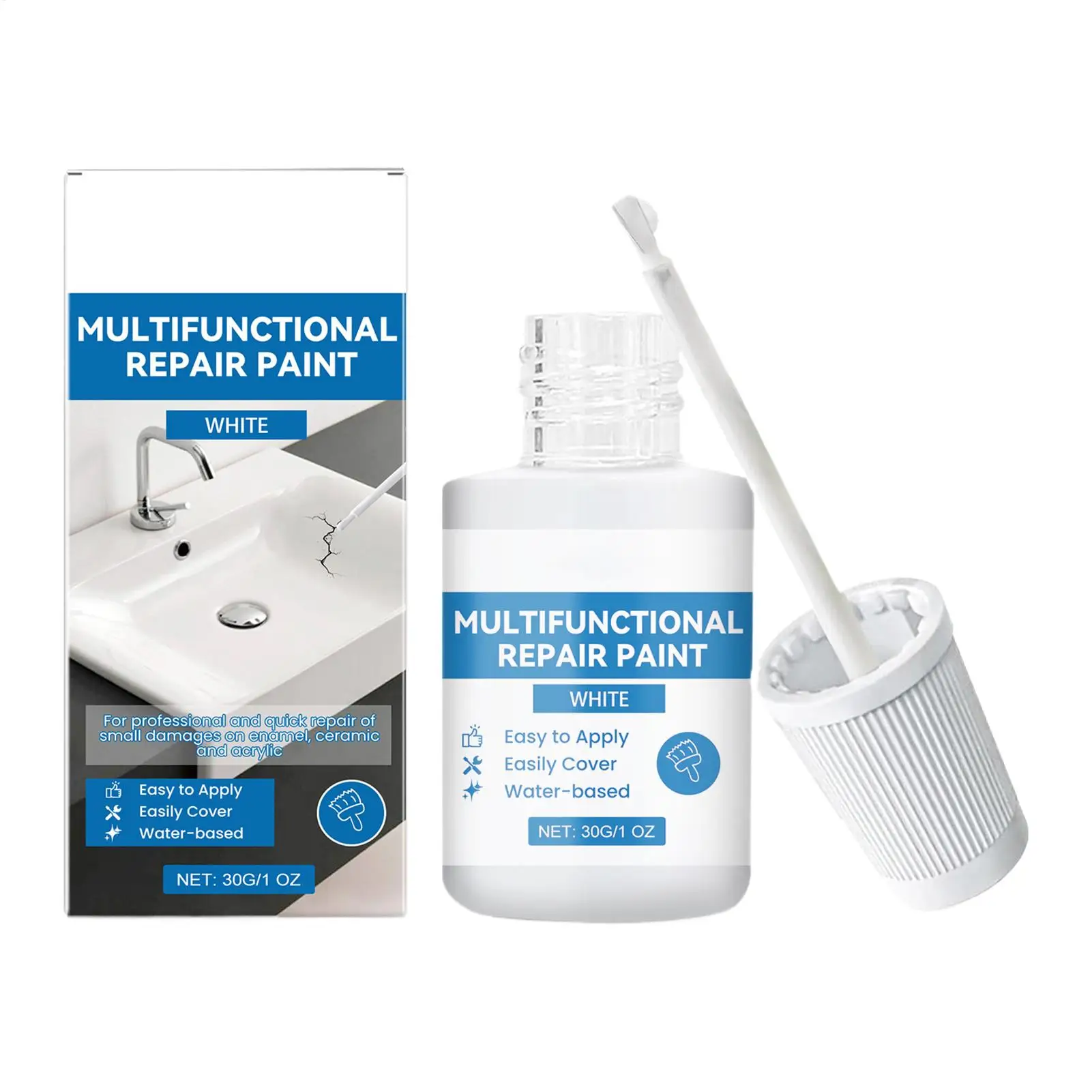 Tub and Tile Paint Waterproof Quick Dry Scratch Filler Coating Tub and Tile Refinishing Kit for Bathtub Bathroom Shower Sink