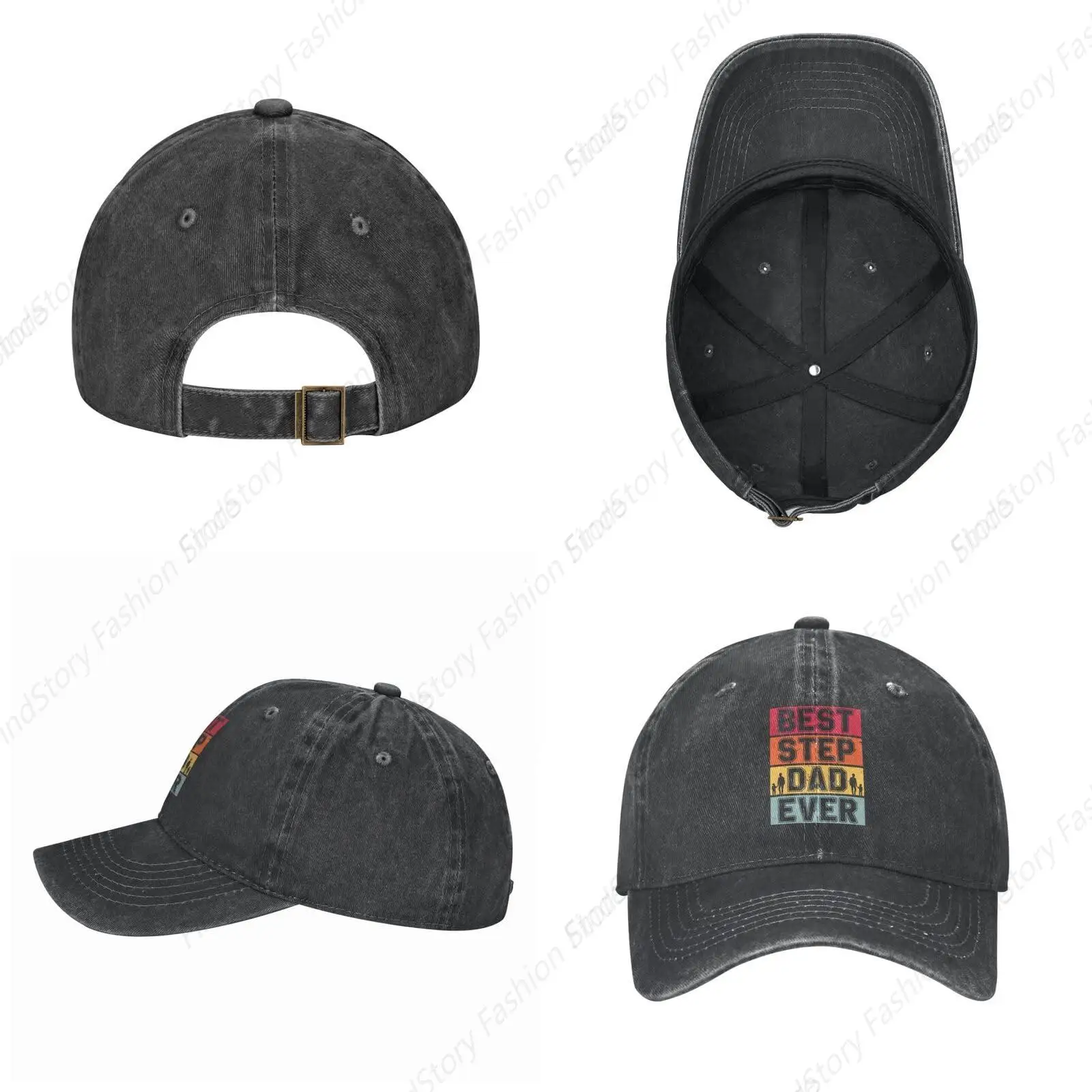 Bester Schritt Papa aller Zeiten Baseball mütze Unisex Vintage Trucker Denim Hut verstellbarer Cowboy für Männer Frauen lässig Hip-Hop-Sport