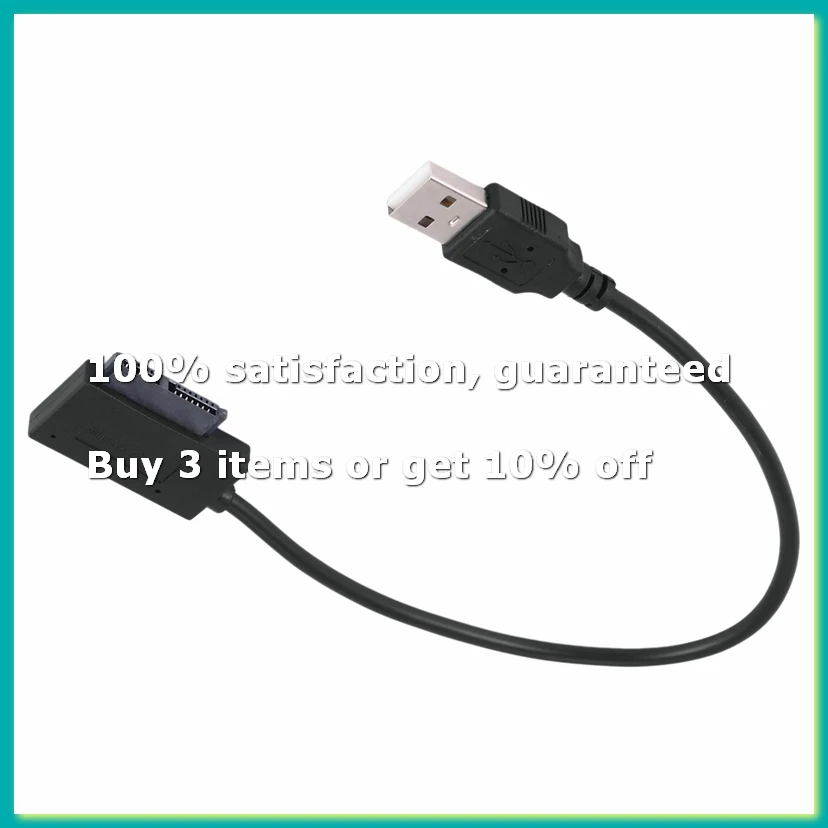 USB Adapter PC 6P+7P CD DVD Rom SATA to USB 2.0 Converter Slimline Sata 13 Pin Drive Cable for PC Laptop Notebook-DTD2