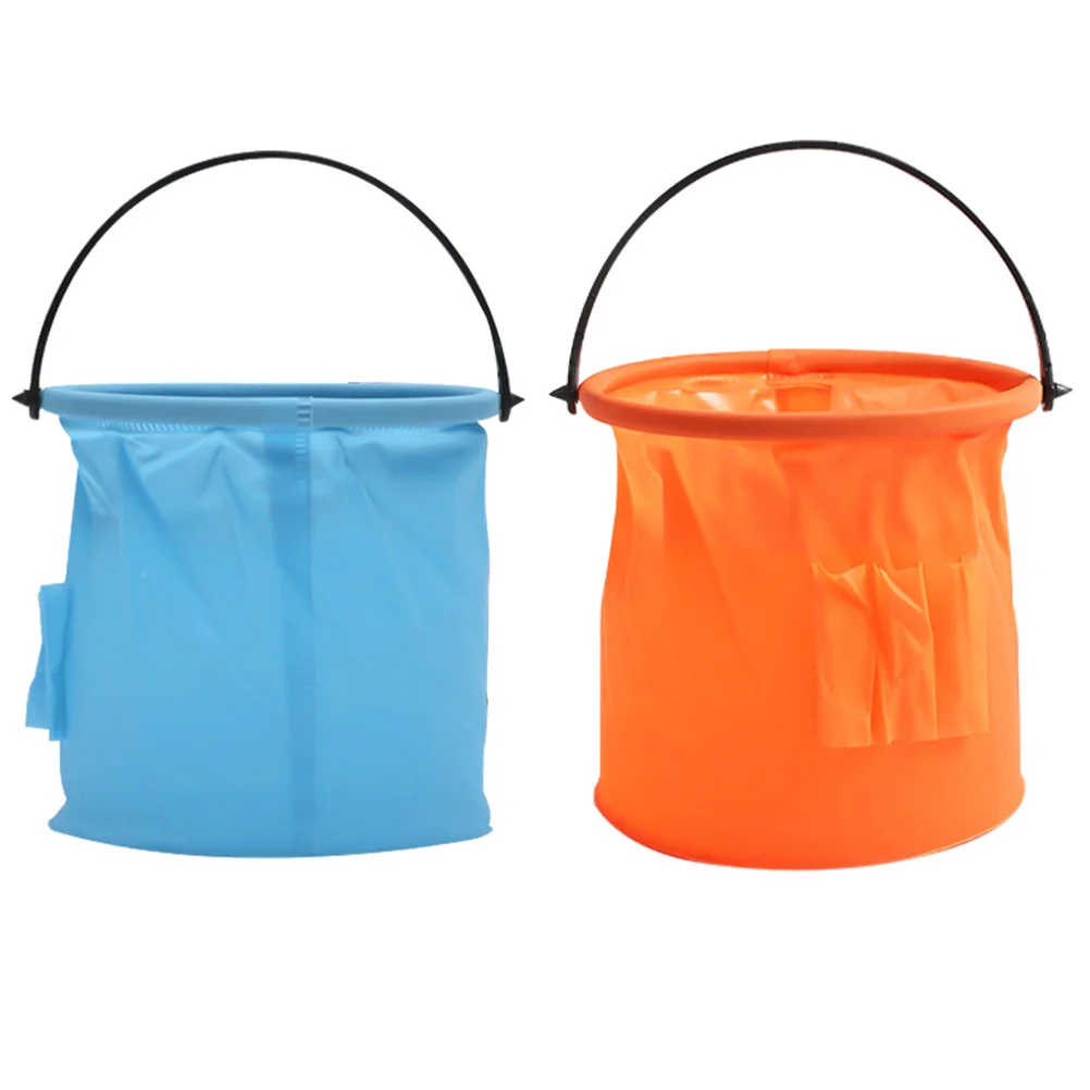 

2pcs Foldable Small Bucket Painting Brush Washer Pen Cleaning Plastic Artist Cleaner Lightweight Portable Storage For Artists