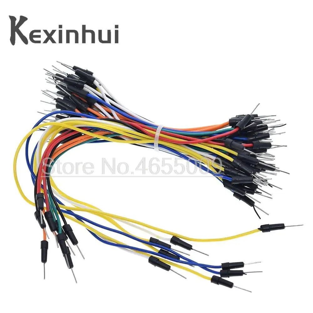 65PCS Jump Wire Cable Male to Male Flexible Jumper Wires for Arduino Breadboard wire DIY kit