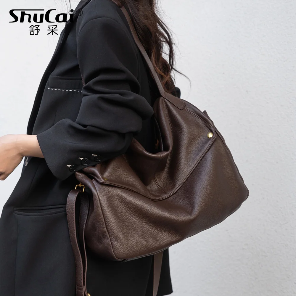 Genuine Grade Cow Leather Women's Shoulder Crossbody Bag Luxury Designer Brand Tote Ladies Soft Cowhide Handbag for Woman New