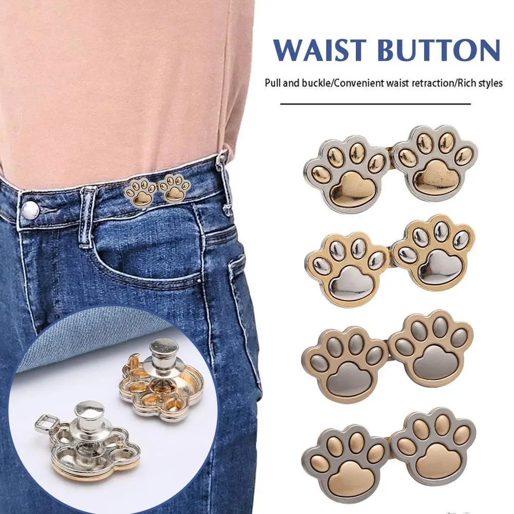 

Cat Claw Waist Retro Metal Waist Button Closing Pants Jeans Shirt Tighten Women Adjustable Waistband Clip Pins