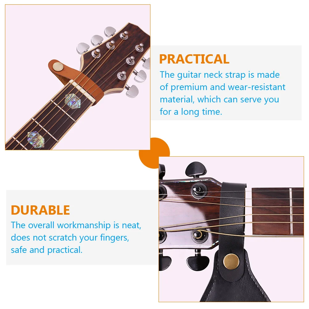 

2 Pcs Headstock Neckband Folk Guitar Strap Straps Electric Locks Accessories Fixing