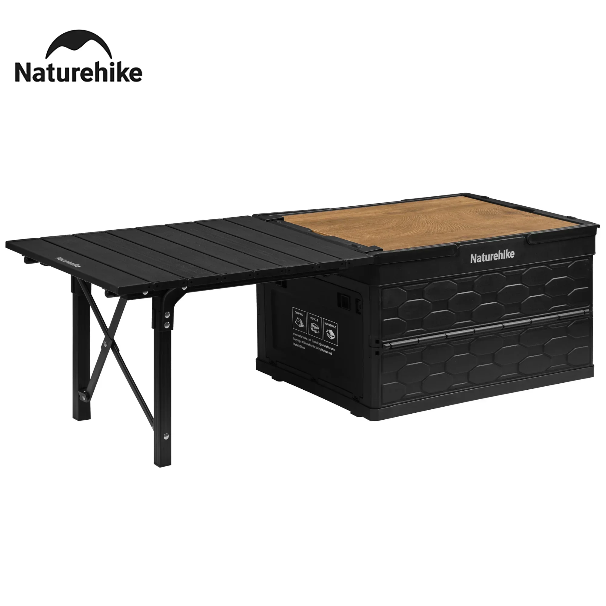 

Naturehike 2024 New IGT Table Box 50L Large Capacity Folding Portable Picnic Tables Adjustable Cook Camping Storage Case Tables