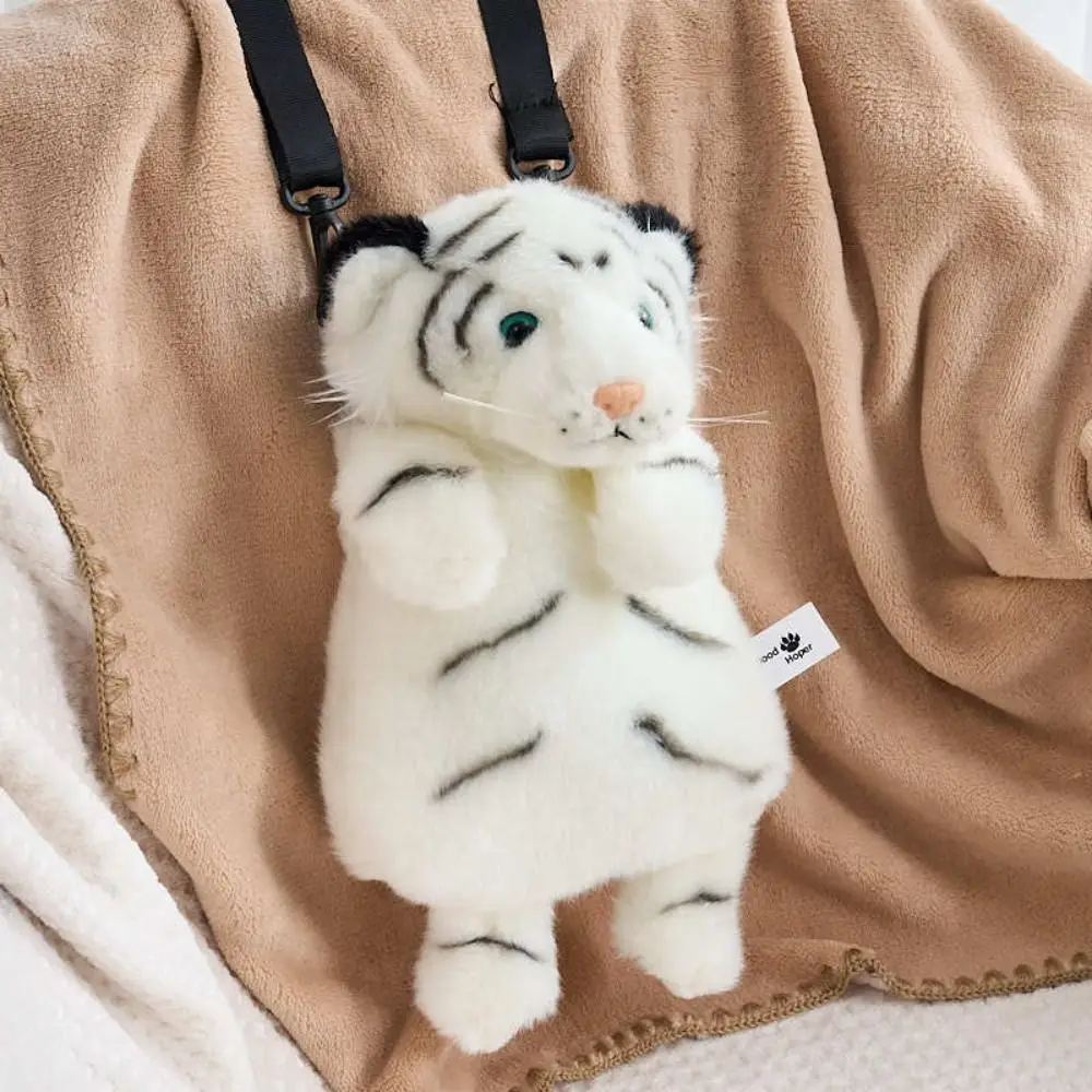 Lindo Animal relleno mochila de felpa Panda Tigre bolso de hombro de felpa ajustable simulación de dibujos animados bolso cruzado de felpa bolso para niños