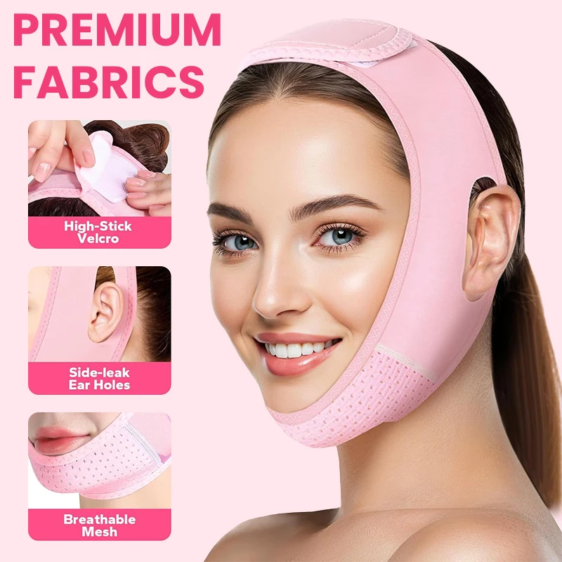 حزام تنحيف الوجه يقلل من شريط رفع الوجه والذقن المزدوجة يقلل على شكل حرف V ملصقات الوجه المضادة للضمادات حزام التدليك أدوات العناية بالجمال #4