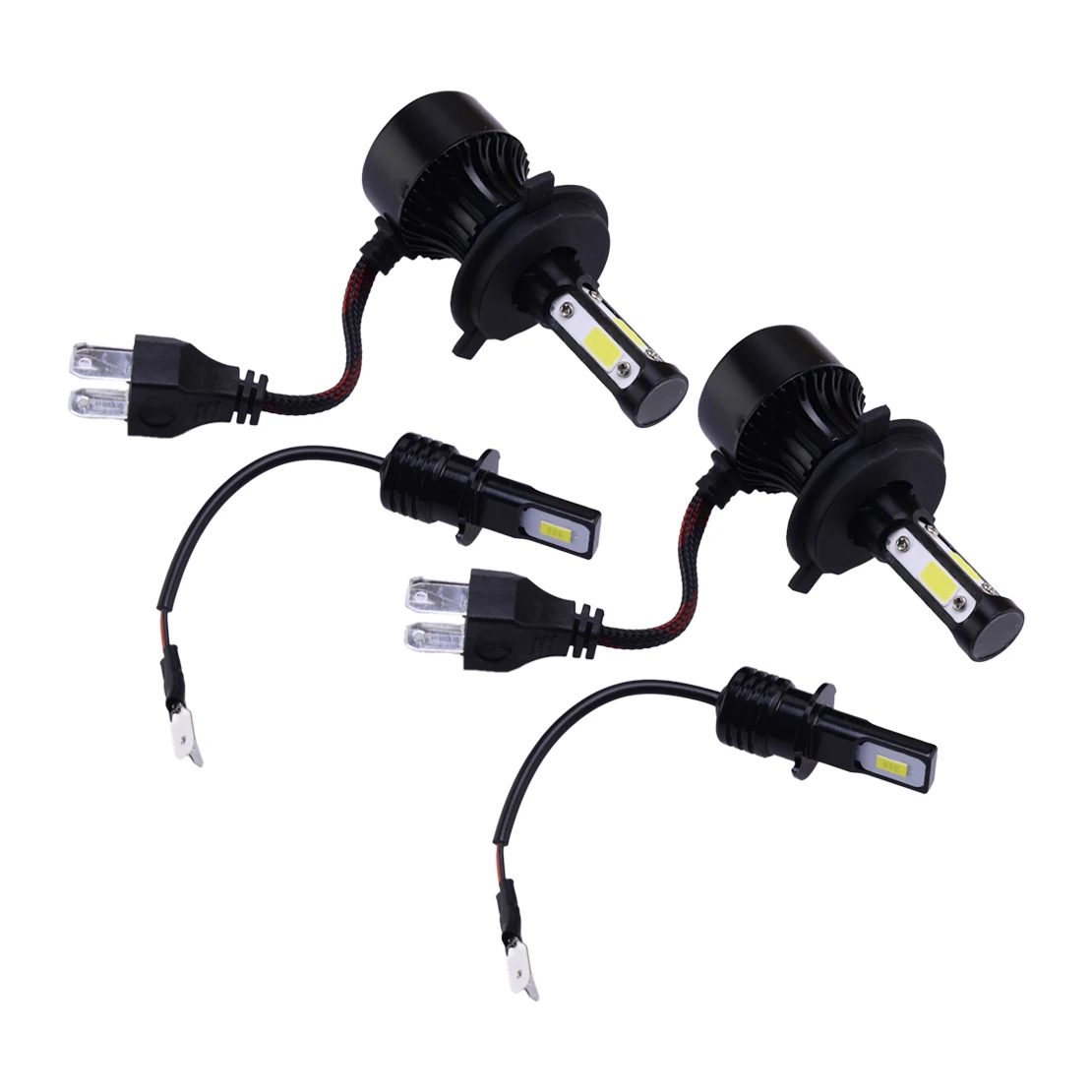 

4Pcs/Set 9003 H4 Headlight 3570 H3 Fog Light Lamp Bulb White LED Fit for Toyota 4Runner 2002 2001 2000 1999