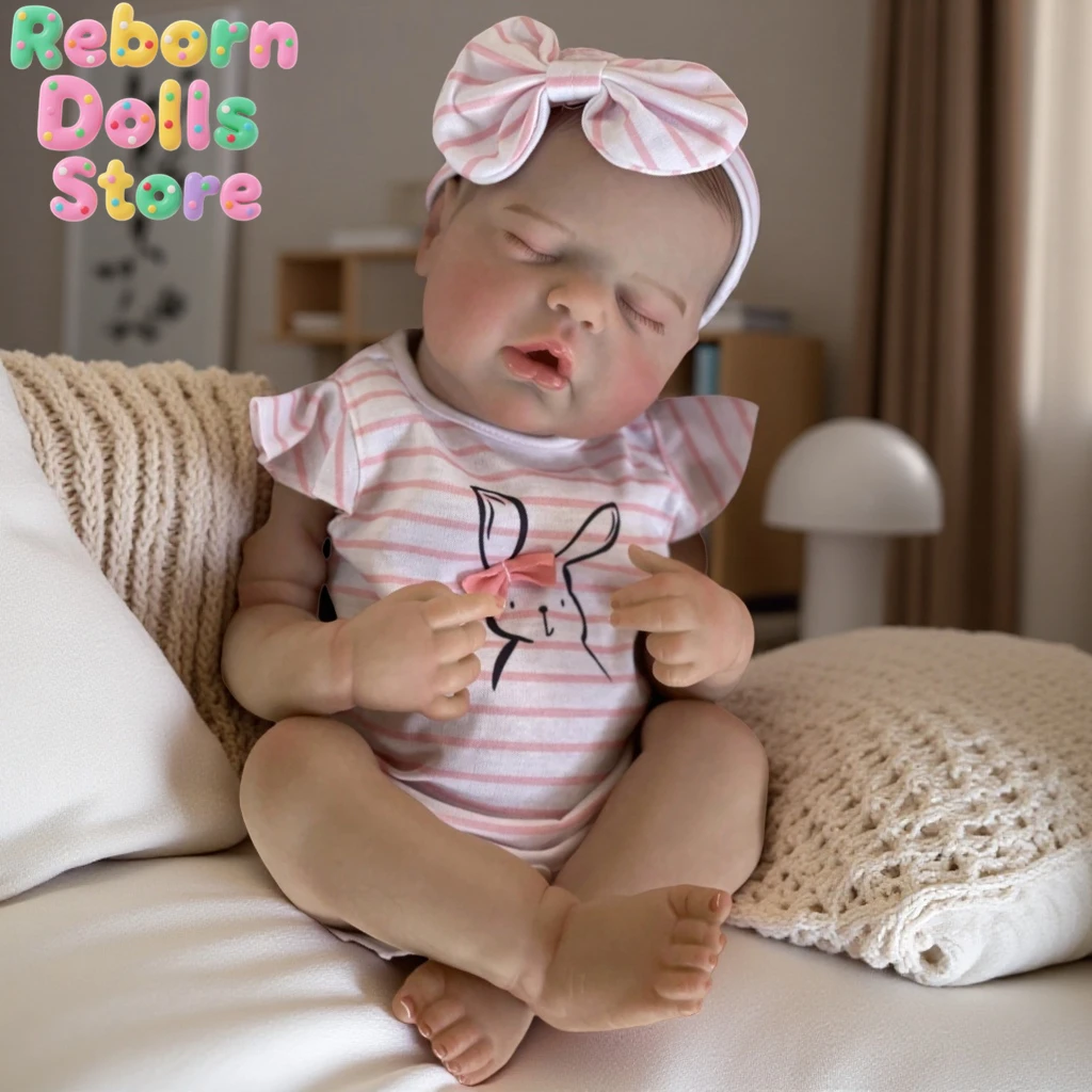 

18-дюймовая кукла реборн для девочек с раскрашенными волосами Bebe Reborn, кукла ручной работы для новорожденных, подарки на день рождения