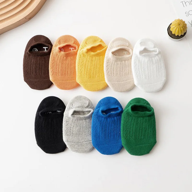 

Anti Slip Children Floor Socks Rubber Bottom Baby Boat Socks Summer Mesh Breathable Cotton Short Sock 0-3Year Children Footwear