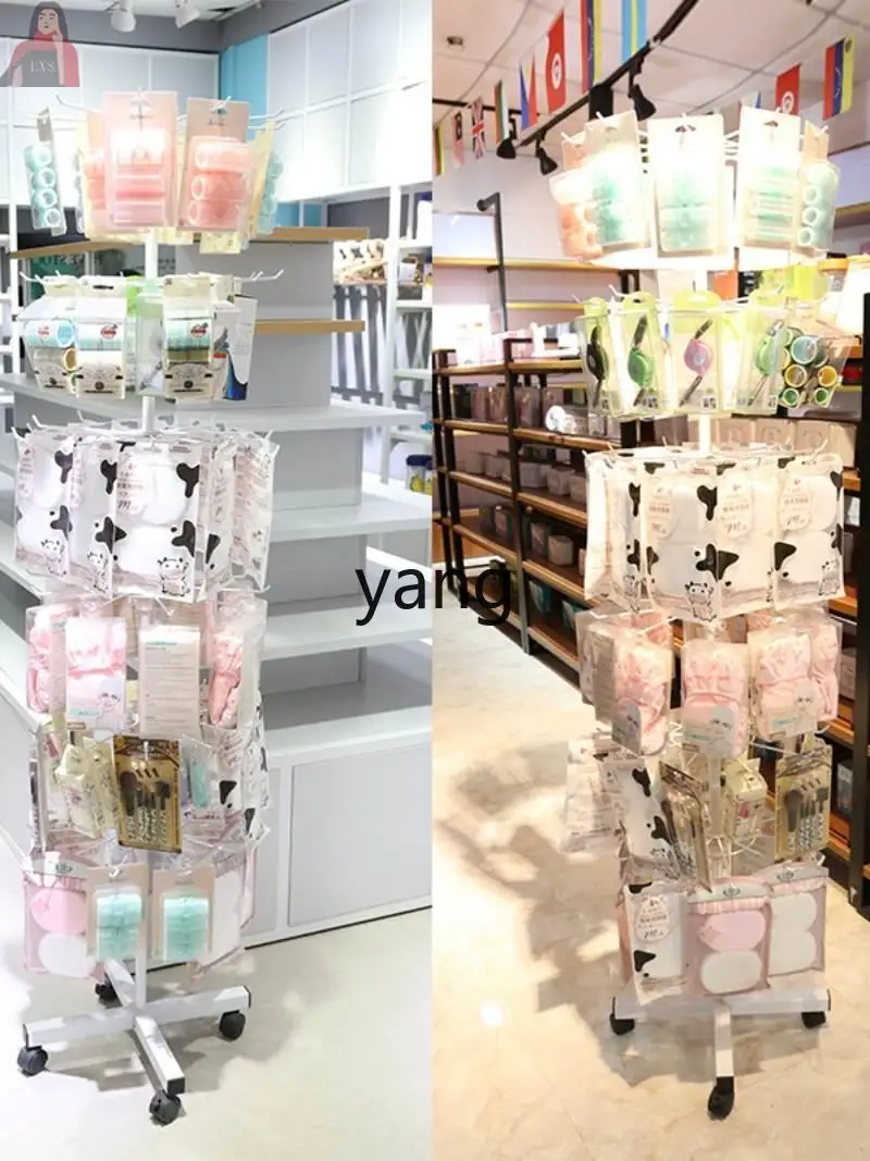 YJQ Stall Display Rack for Jewelry, Toys, Socks, Rotating Floor-standing Hanging Rack
