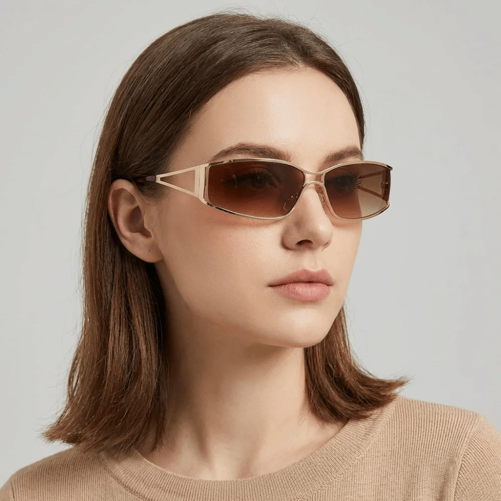 

Fashion Y2k Frameless Sunglasses Steampunk Gradient Trendy Fashion Sunglasses Metal Small Frame UV Protection Sunglasses Outdoor