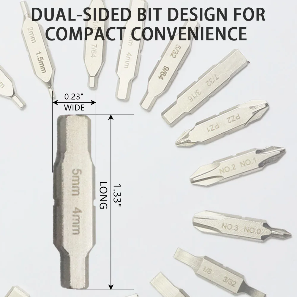 MORETOPGOOD Flat Bit Kit for Leatherman Multitool Accessories,20PCS Double-Ended Screwdriver Bits Adapters