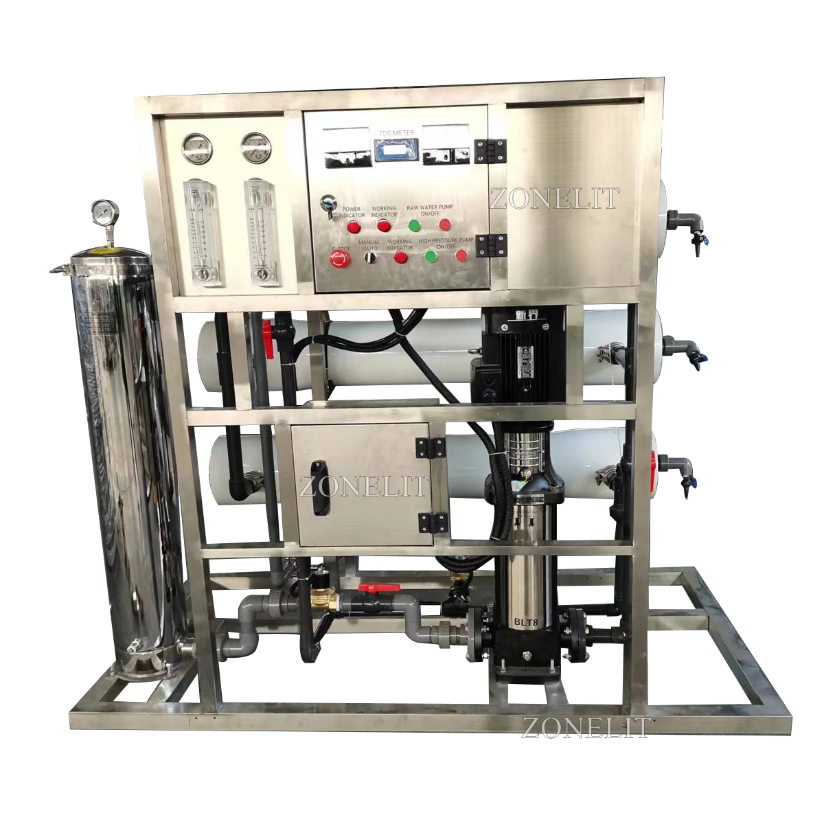 Depuratore industriale RO Sistema di filtraggio dell'acqua ad osmosi inversa Acqua potabile Macchina per acqua purificata