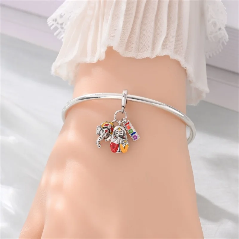 925 Sterling Silber Reise-Anhänger „Rund um die Welt“ mit Beijing, Paris, Mailand für Damen, passend für Original-Armbänder, DIY-Schmuckgeschenke – Detail 18
