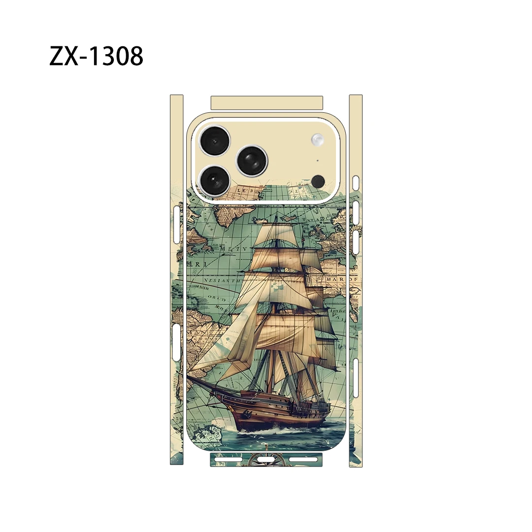 

Красочная наклейка на кожу для iPhone 17, 16, 15, 14 Pro Max, задняя крышка, защитная наклейка премиум-класса