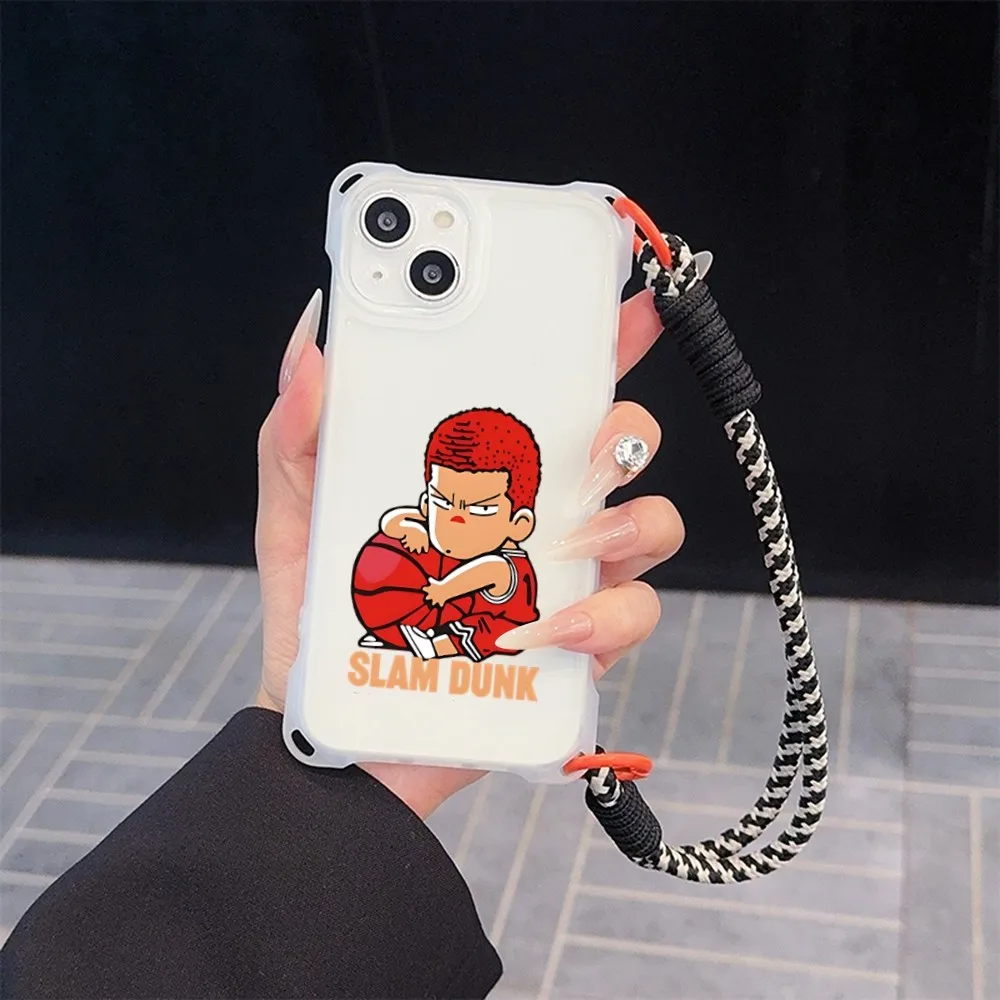 S-Slam Dunk Anime Phone Case For Iphone 11 13 14 15 16 Pro Max X Xr Xs Max Four-corner Anti-fall Shell