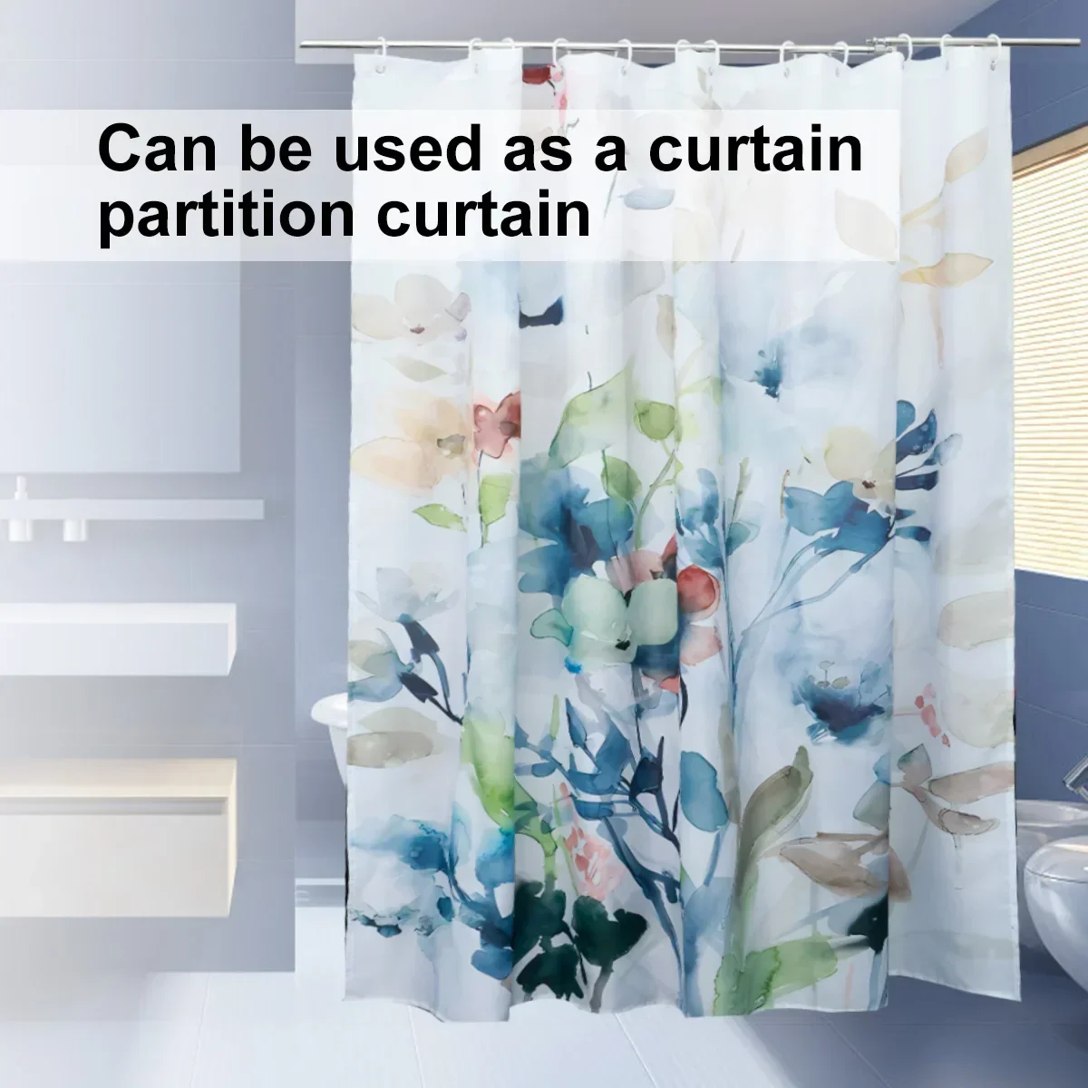 Plants Shower Curtain Waterproof Shower Curtain Polyester Fabric 3D Printing Bathroom Curtains Bathroom Decor With Hooks Pusheen