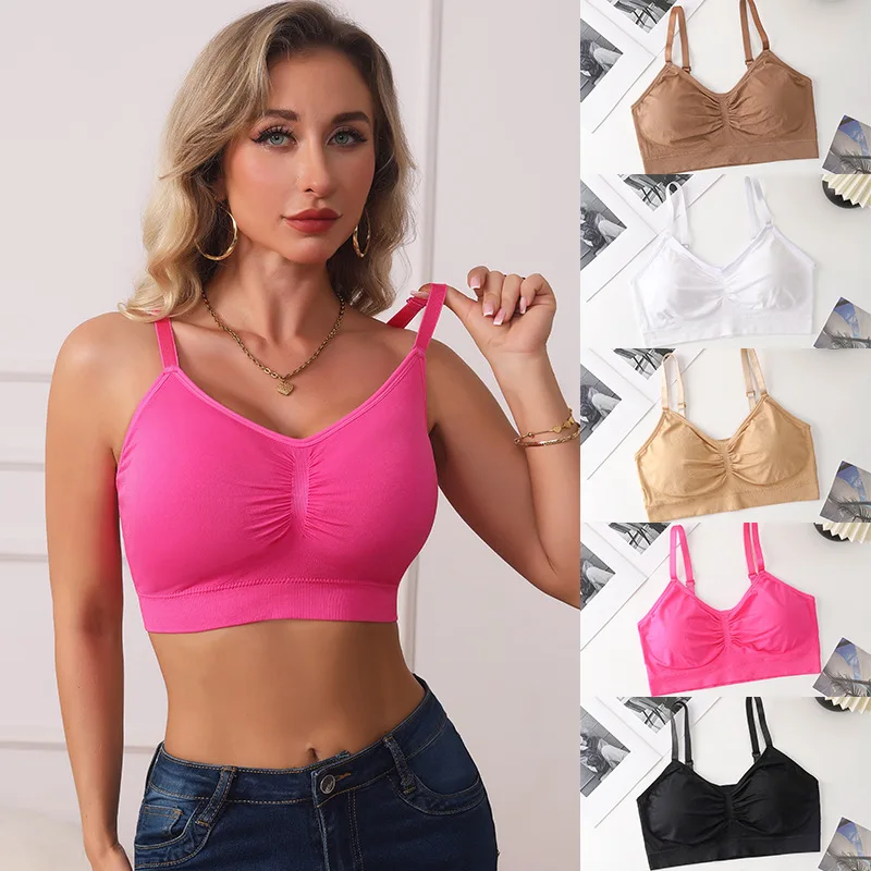 

Спортивный бюстгальтер для женщин — быстросохнущий топ для тренировок с тонкими бретелями и подкладкой, для бега, йоги, фитнеса в тренажерном зале